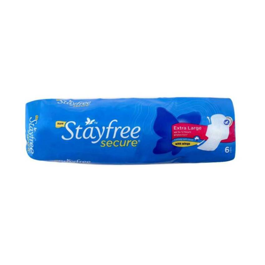 Buy Stayfree Secure Cottony Soft Cover Sanitary Napkin with Wings (XL) 6 pads Online In Chennai
